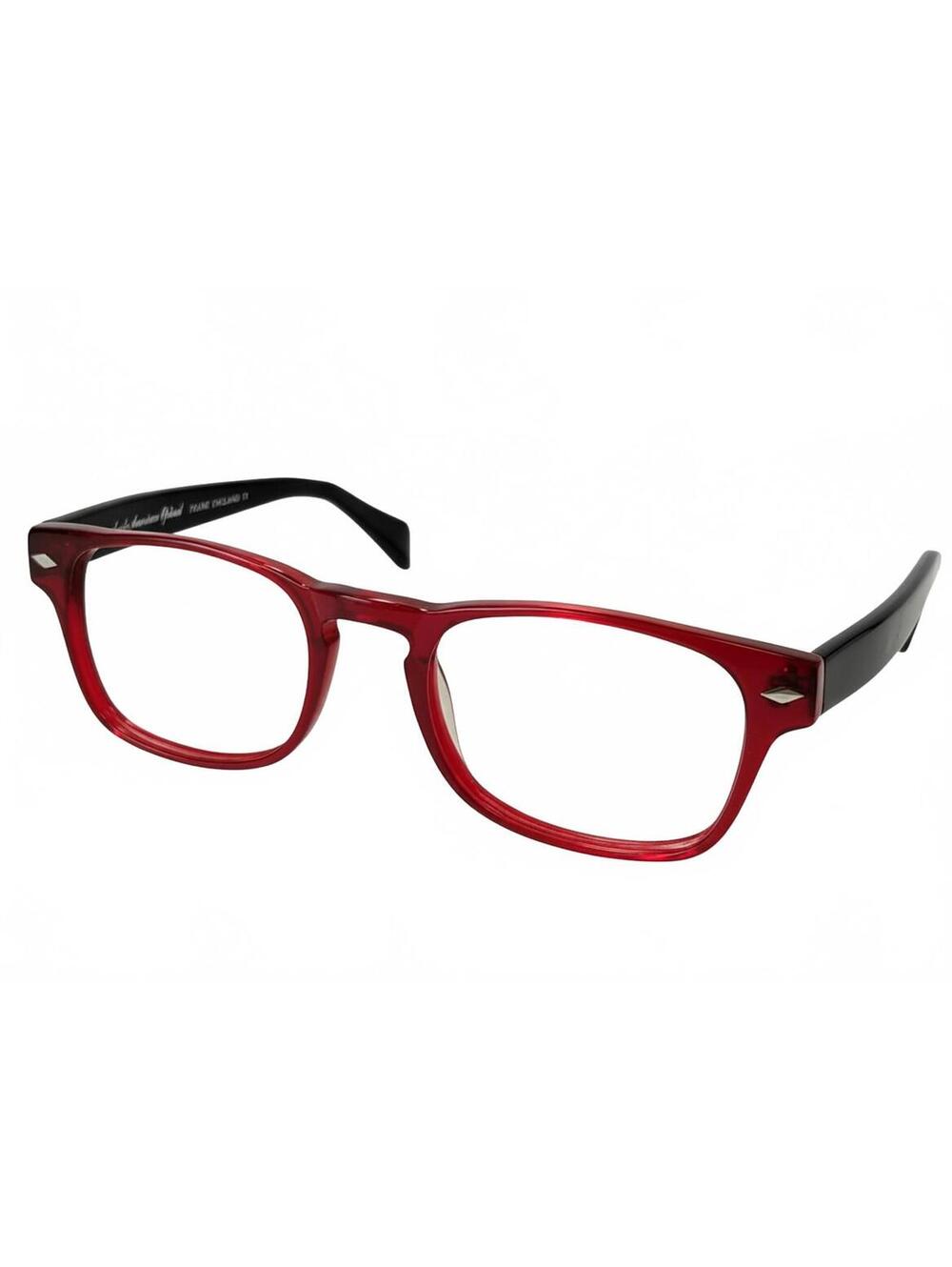 Anglo-American Optical U.K. Fitz OP9/BLK Eyeglasses Ruby Red